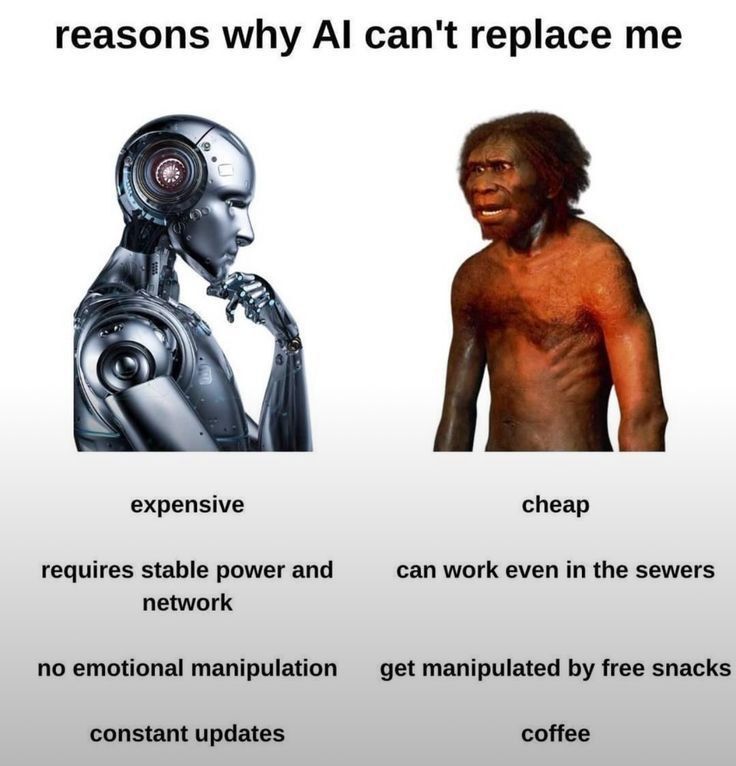 reasons why can't replace a к expensive cheap requires stable power and can work even in the sewers network no emotional manipulation get manipulated free snacks coffee constant updates