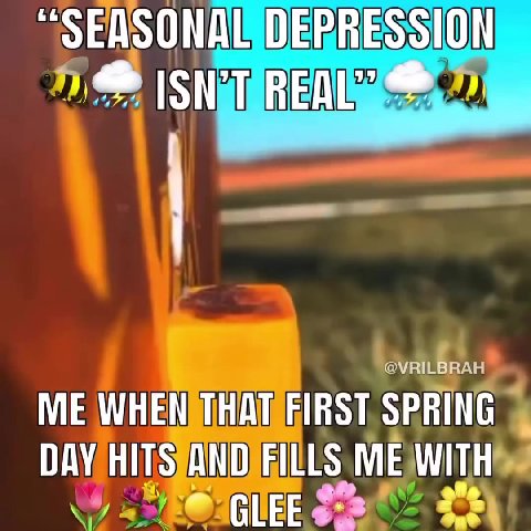 ME WHENSTHAT FIRST SPRING DAY НИТ АНОЛЕИИ $ МЕМИТН “ЗЕАЗОМАОЕРВЕЗЬТО! “SEASONAL DEPRESSION ME WHEW THATIFIRST SPRING DAY HITSJAND)EIULS ME WITH