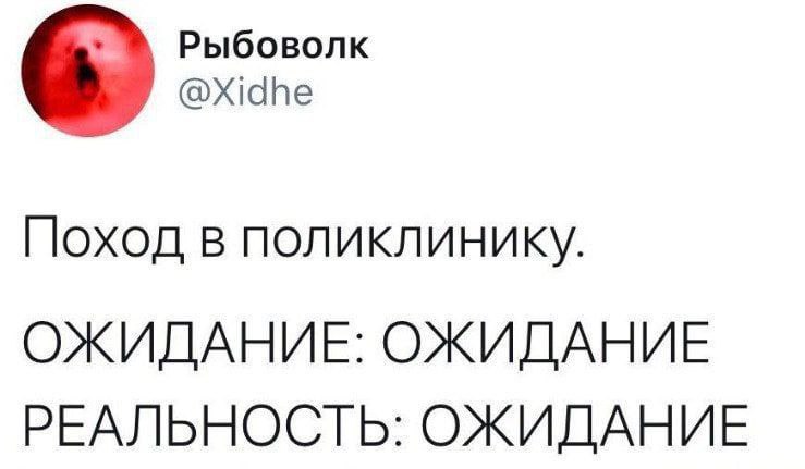 Рыбоволк Поход в поликлинику. ОЖИДАНИЕ: ОЖИДАНИЕ РЕАЛЬНОСТЬ: ОЖИДАНИЕ