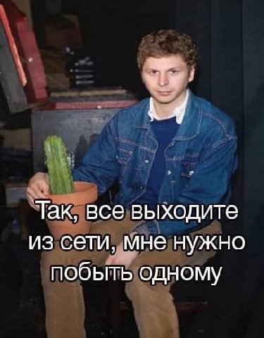 Так, все выходите из сети, мне нужно побыть одному