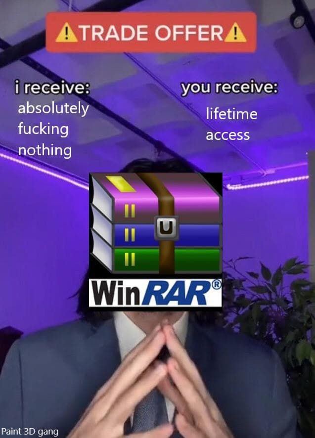 ATRADE ОЕЕЕР А receive: you receive: absolutely lifetime fucking access nothing Paint gang