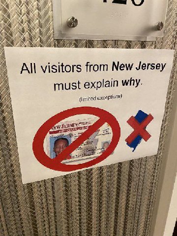 А\ visitors from New Jersey must explain why. (limited exceptions) а 4
