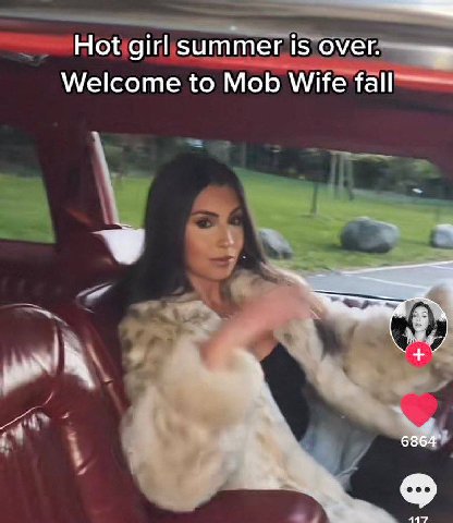 Hot girl summer is over. Welcome to Mob Wife fall 4177
