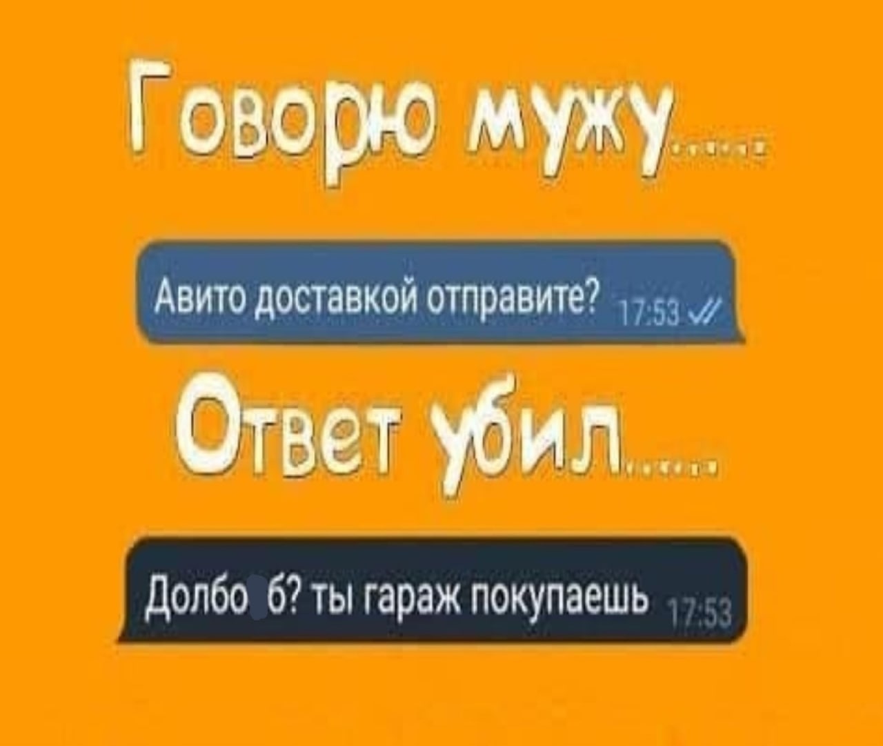 Говорю Авито доставкой отправите? Ответ убил Долбо 07 ты гараж покупаешь