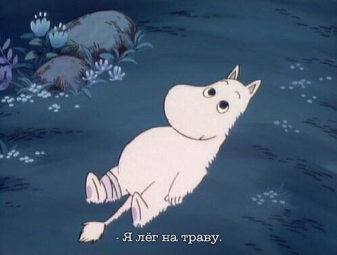 Я лёг на траву.