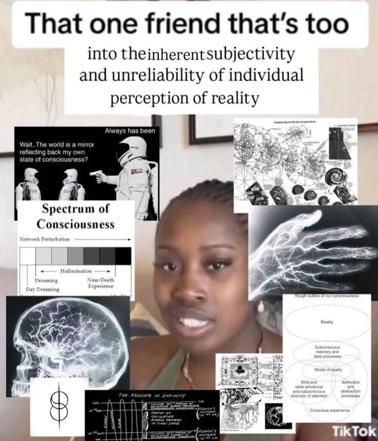 That one friend that’s too into theinherentsubjectivity and unreliability of individual perception of reality As. flect tate of Spectrum of Consciousness tall Exy TikTok