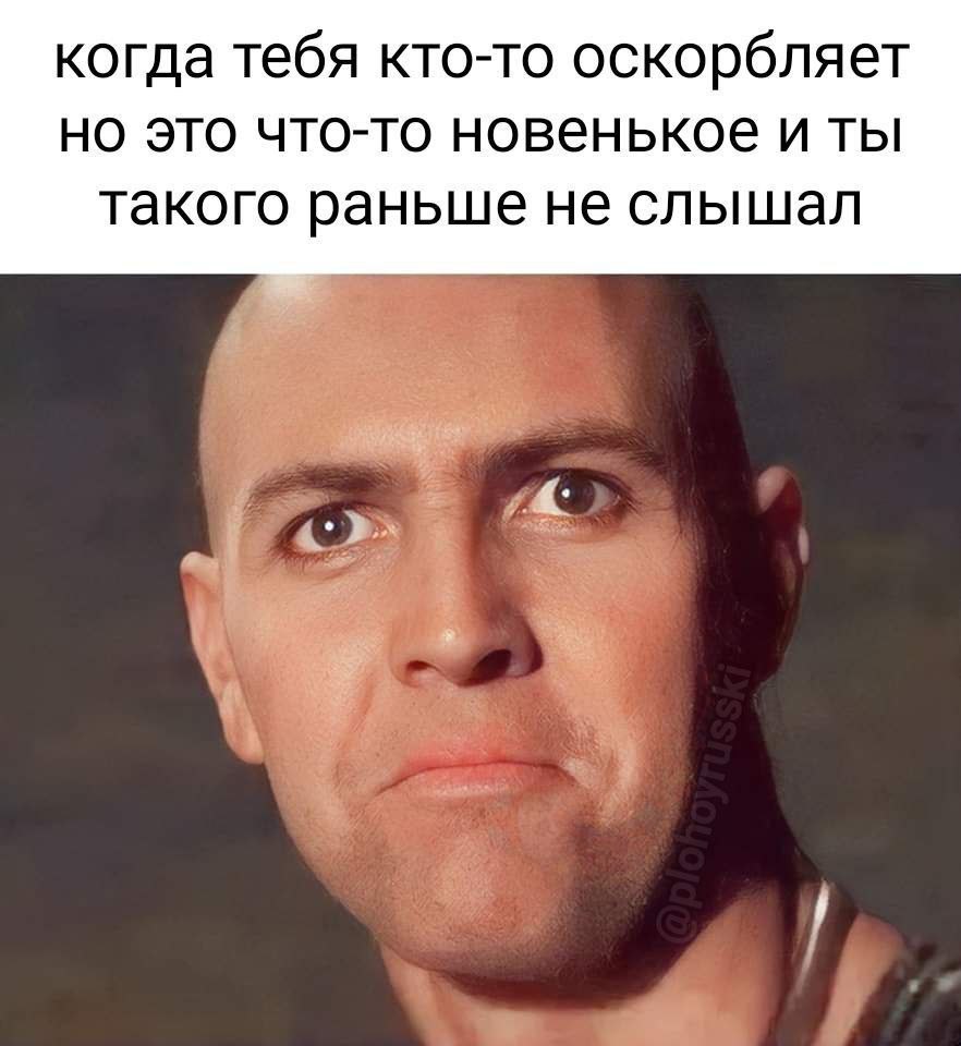 когда тебя кто-то оскорбляет но это что-то новенькое и ты такого раньше не слышал