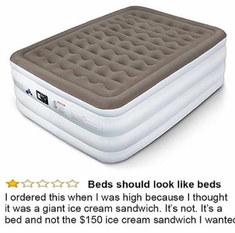 Beds should look like beds ordered this when was high because thought it was a giant ice cream sandwich. It's not. It’s а bed and not the $150 ice cream sandwich wantex