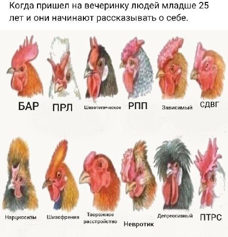 Когда пришел на вечеринку людей младше 25 лет и они начинают рассказывать о себе. 7 a БАР ПРЛ pnin Зависимый СДВГ 369 Творожное Нарциссизм Шизофрения расстройство Депрессивный Невротик