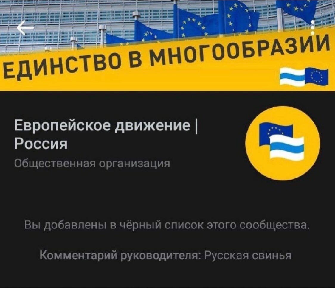 НОГООБРА Европейское движение Россия Общественная организация Вы добавлены в чёрный список этого сообщества. Комментарий руководителя: Русская свинья