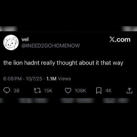 vel Х.сот the lion hadnt really thought about It that way