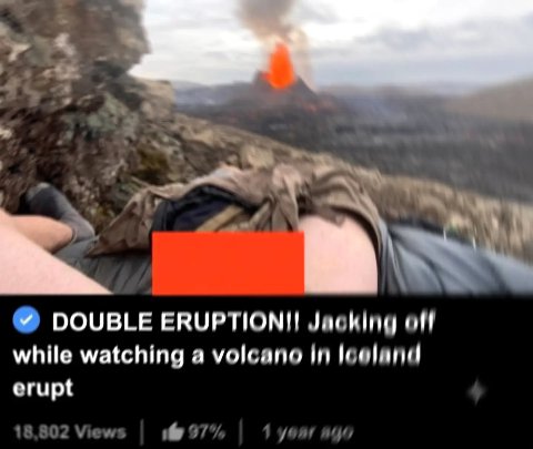 DOUBLE ЕКУР ПОМИ while watching a volcano erupt