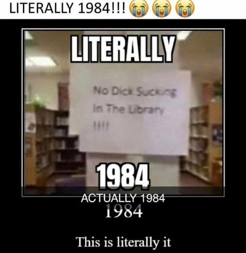 LITERALLY 1984!!! LITERALLY, 198 ACTUALLY 1 984 This literally it