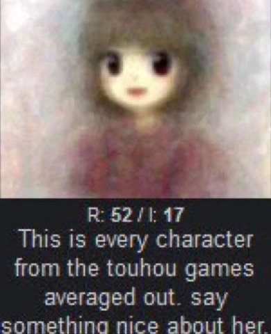 В: 5211: 47 This is every character from the touhou games averaged out. say something nice about her