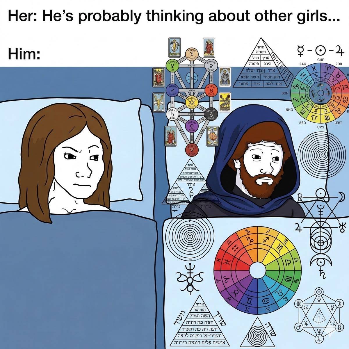 Her: He’s probably thinking about other girls... Him: бой A 208 А о