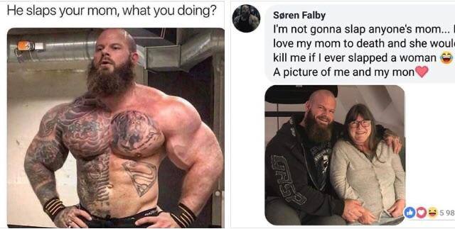 He slaps your mom, what you doing? Soren Рау not gonna slap anyone's mom... love my mom to death and she woul kill me if ever slapped а woman A picture of me and my 2% я 4 5 98