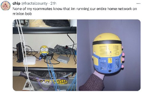 chip @fractalcounty None of my roommates know that running our entire home network minion bob AN