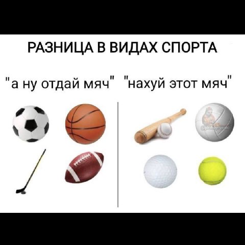 РАЗНИЦА В ВИДАХ СПОРТА "а ну отдай мяч" "нахуй этот мяч"