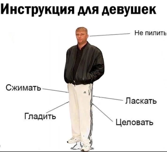 Инструкция для девушек Не пилить Сжимать Ласкать Гладить Целовать