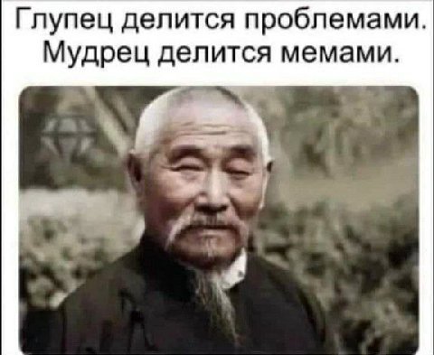Глупец делится проблемами Мудрец делится мемами.
