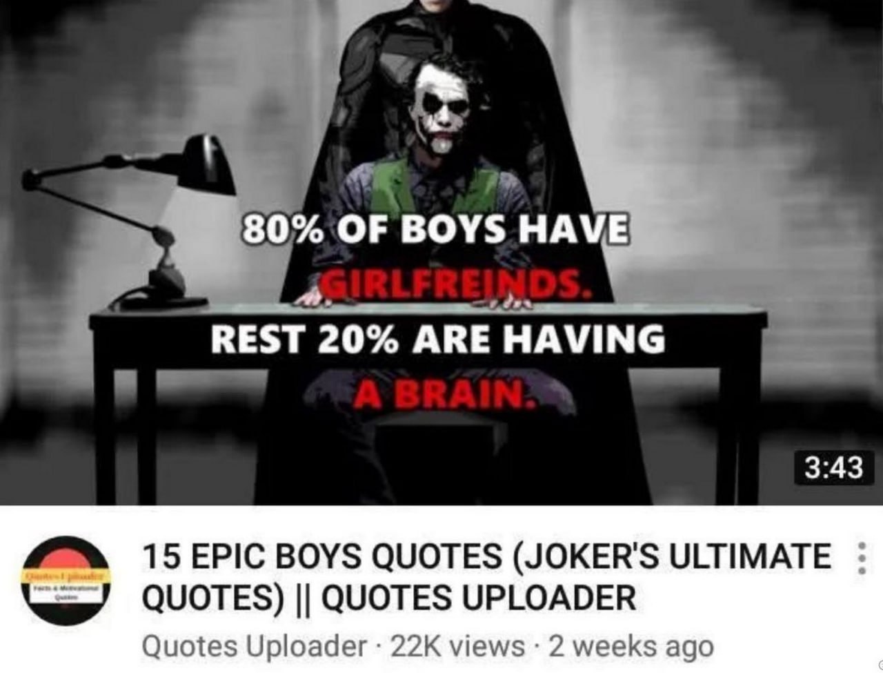 80% OF BOYS HAVE REST 20% ARE HAVING 3:43 15 EPIC BOYS QUOTES (JOKER'S ULTIMATE QUOTES) QUOTES UPLOADER Quotes Uploader views 2 weeks ago
