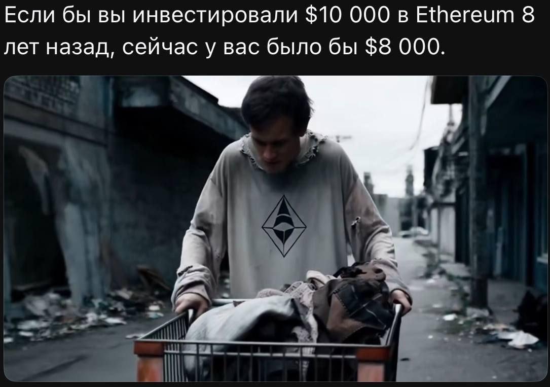 Если бы вы инвестировали $10 000 в Ethereum 8 Лет назад, сейчас у вас было бы $8 000. у А