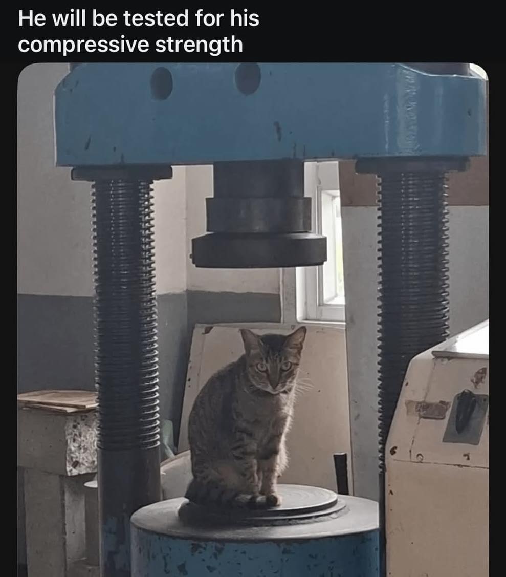 He will be tested for his compressive strength