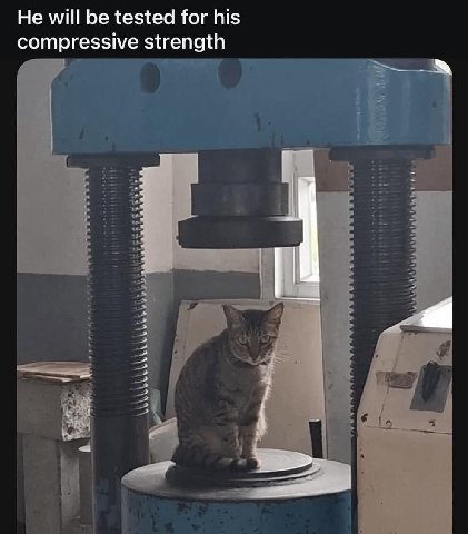 He will be tested for his compressive strength
