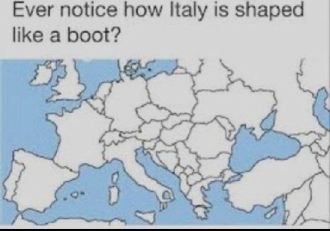 Ever notice how Italy is shaped like a boot?
