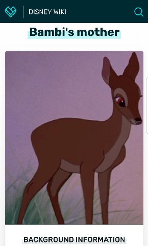 DISNEY WIKI Bambi's mother BACKGROUND INFORMATION