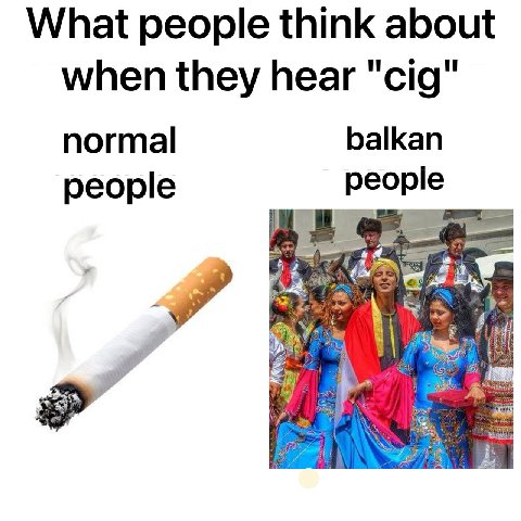 What people think about when they hear "cig" normal balkan people people