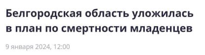 Белгородская область уложилась в план по смертности младенцев