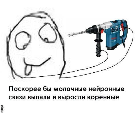 Поскорее бы молочные нейронные связи выпали и выросли коренные