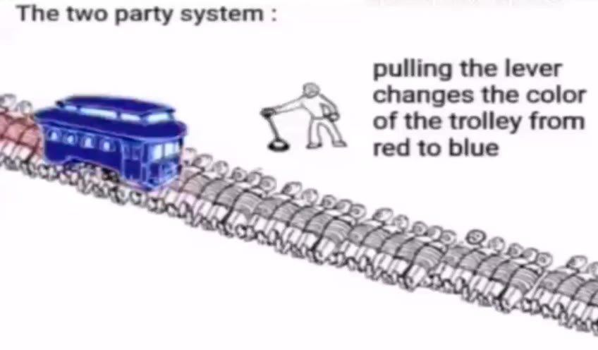 The two party system : pulling the lever changes the color