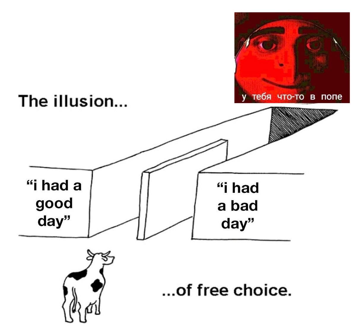 у тебя что-то в попе The illusion “ihada had good a bad day” day” ...of free choice.