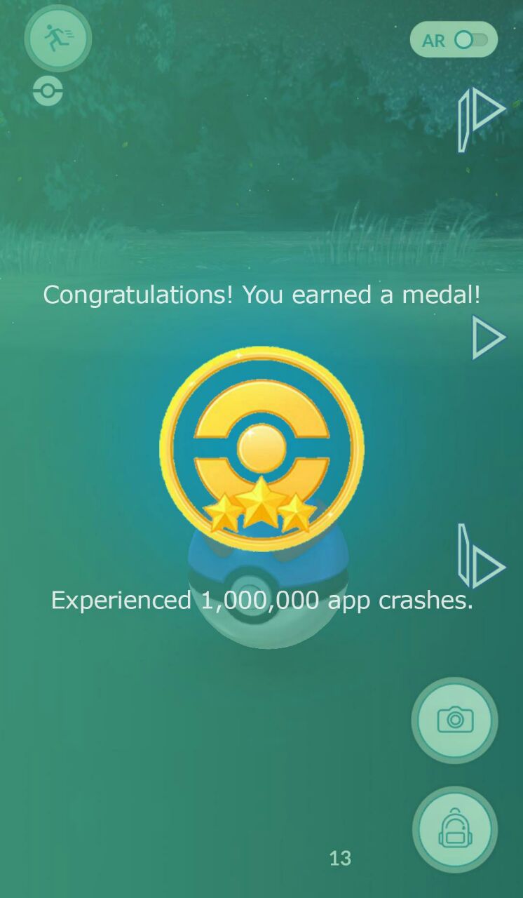 Congratulations! You earned a medal! Experienced 1,000,000 app crashes.