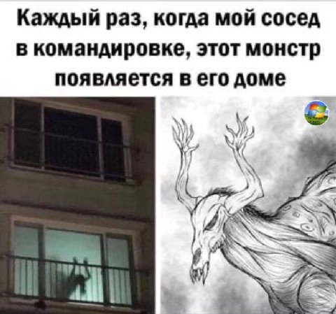 Каждый раз, когда мой сосед в командировке, этот монстр появляется в его доме