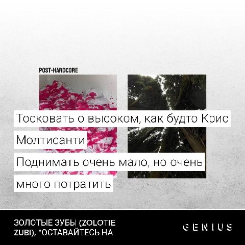 РОЗТ-НАВОСОВЕ i “a Тосковать о высоком, как будто Крис Поднимать очень мало, но очень много потратить ЗОЛОТЫЕ ЗУБЫ (ZOLOTIE ZUBI), "ОСТАВАЙТЕСЬ