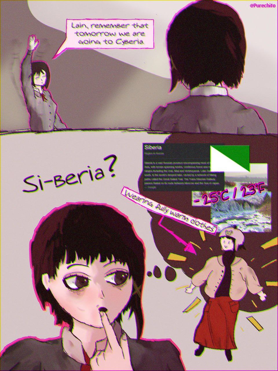 @Purechito Lain, tomorrow we are @cing to Cyseria. В Siberia on 4 4 4 4 A 4