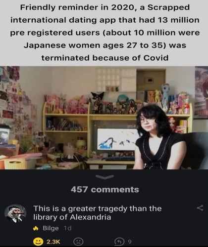 Friendly reminder international dating app that had 13 million ‘pre registered users.(about 10 million were. Japanese women ages 27 to 35) was terminated because ‘of Сома 4! 3: а teaqedy the ‘A of