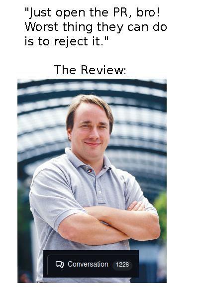 "Just open the bro! Worst thing they can is to reject it." The Review: Conversation 1228