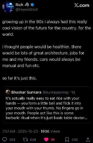 Rich Х.сот growing up the 90$ always had this really cool vision of the future for the country. for the world. i thought people would be healthier. there would be lots of great architecture. jobs for 