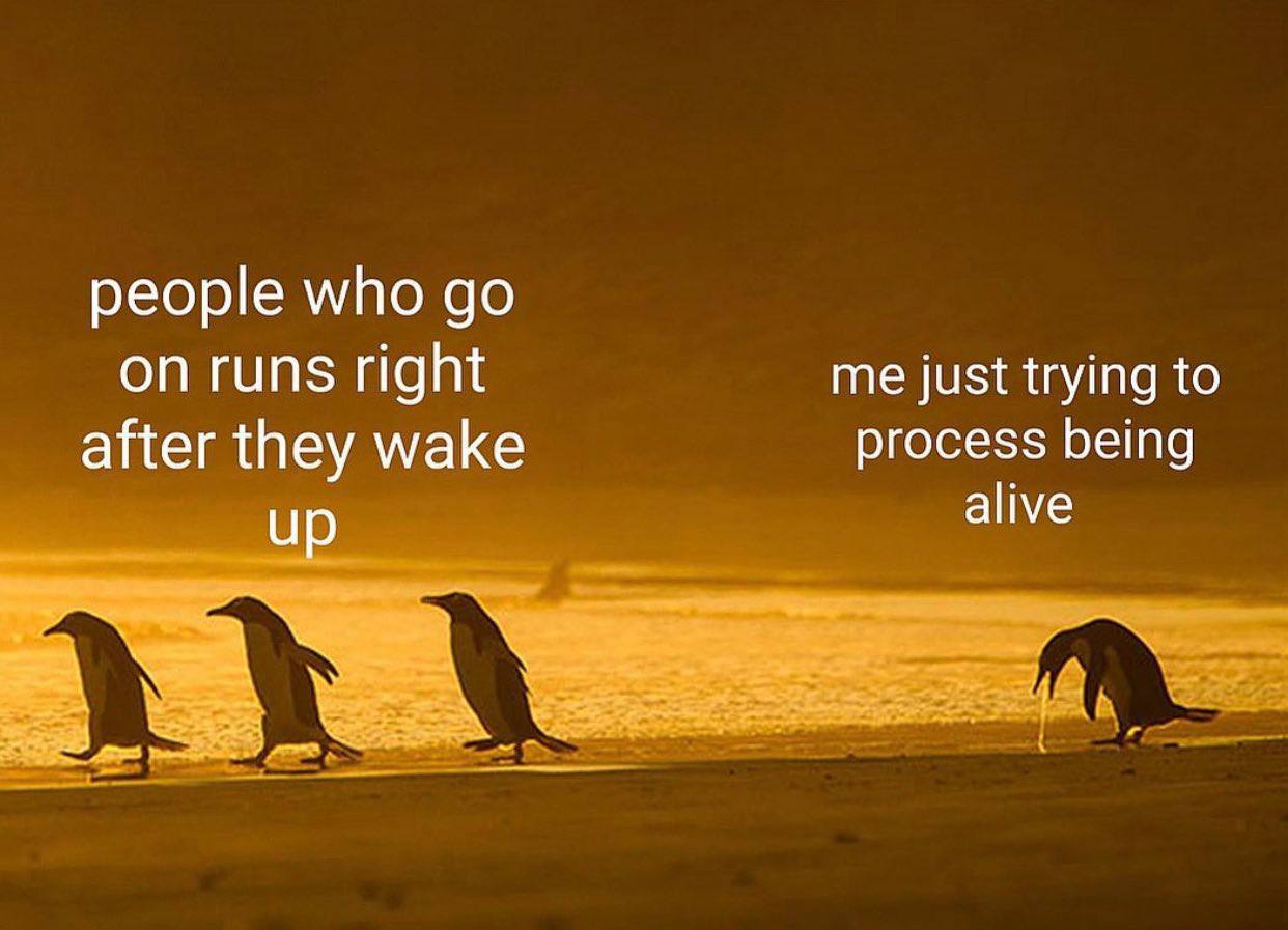 people who on runs right me just trying to after they wake process being up alive