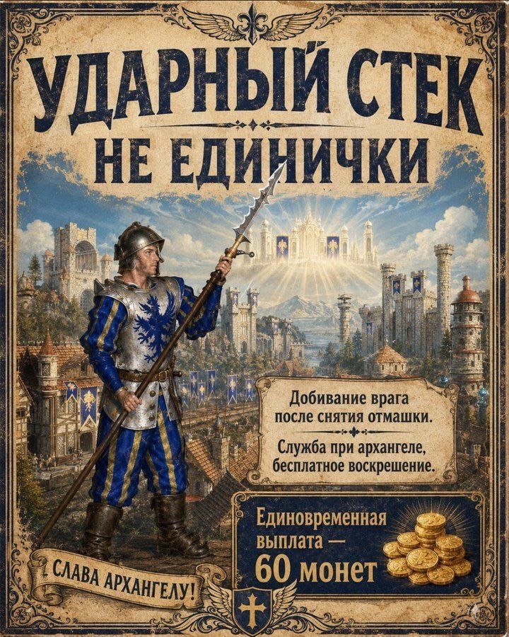 78) РНЫ УДА CTEK 28. HE ЕДИНИЧКИ у Добивание врага после снятия отмашки Служба при архангеле, выплата HAI СЛАВА 60, монет ХАНГЕЛУ!