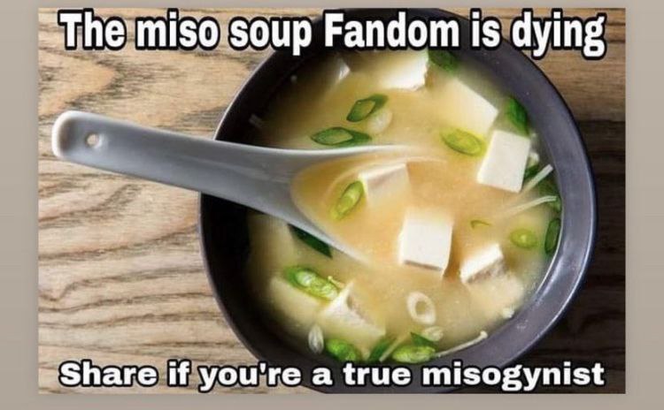 ~The miso soup Fandom is dying Share if you're а true misogynist
