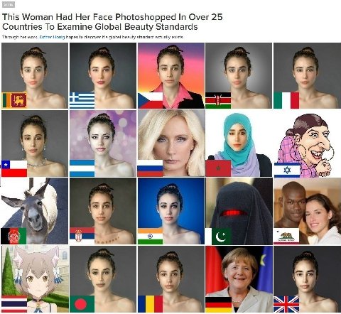 This Woman Had Her Face Photoshopped In Over 25 Countries To Examine Global Beauty Standards Through her work, Esther Honig hopes to discover global beauty standard actually exists hog 4 2 5 С