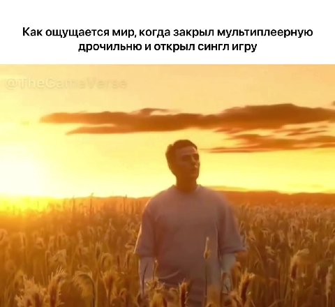 Как ощущается мир, когда закрыл мультиплеерную дрочильню и открыл сингл игру