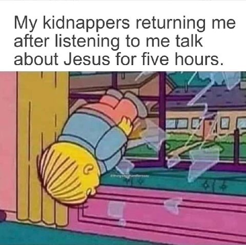 My kidnappers returning after listening to me talk about Jesus for five hours.
