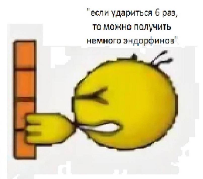 "если удариться 6 раз, TO можно получить немного эндорфинов"