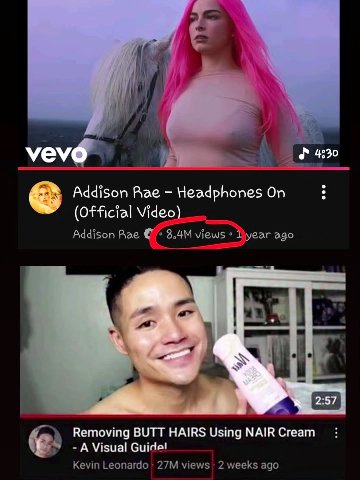 И 7, у vevo Addison Rae Headphones On (Official Video Addison Rae views Dyear ago Removing BUTT HAIRS Using МА!В Сгеат -А Visual Guide! Kevin Leonardo 2 weeks ago